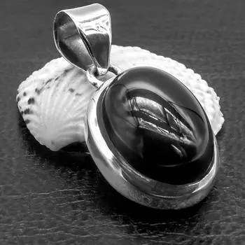 Новое элегантное ожерелье из стерлингового серебра 925 пробы с ониксом черного цвета и драгоценными камнями, подвеска в подарок 14.05 MM - 15.27 MM чёрный