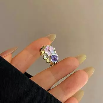 Новое эмалированное кольцо с цветком, простое многоцветное кольцо с цветком, модные женские украшения, подарок