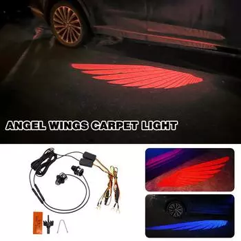 Новое автомобильное зеркало заднего вида Приветственный свет Универсальный стиль Супер Ковер Прохладный Крылья Ангел Свет Свет Проекция Лазер Welc W0N4 красный