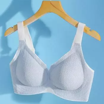 Новое бесшовное нижнее белье для женщин больших размеров, спортивный жилет для сна, тонкий бюстгальтер 75C синий