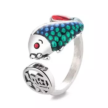 Новое благословение в стиле ретро, кольцо кои, женский этнический стиль, кольцо с нишевым дизайном в стиле национального прилива