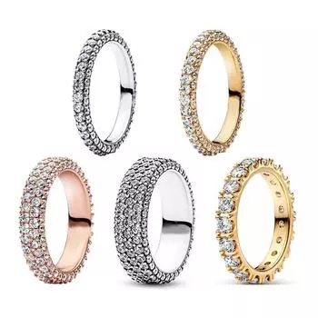 Новое блестящее круглое кольцо из стерлингового серебра 925 пробы, кольцо из розового золота, светлое, роскошное, темпераментное, отправить подруге и лучшему другу 5 белый