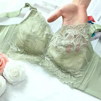 Новое большое удобное и дышащее тонкое большое маленькое нижнее белье для груди, женское регулируемое сексуальное кружевное нижнее белье с кружевом 34/75B серый