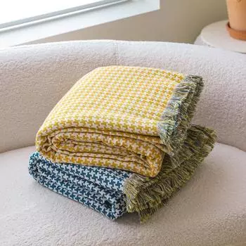 Новое четырехслойное марлевое полотенце с кисточками из чистого хлопка, пододеяльник, двойное одеяло с кондиционером, полностью хлопковое полотенце для дивана, сезонное одеяло для обеденного перерыва 100*150cm