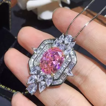Новое цветное цирконие высокого класса яркий китайский красный розовый бриллиант желтый бриллиант ожерелье открытое кольцо мода