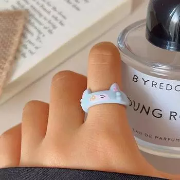 Новое детское кольцо для пары с кошкой, простое открывающееся кольцо, унисекс, аксессуары для украшений в виде животных