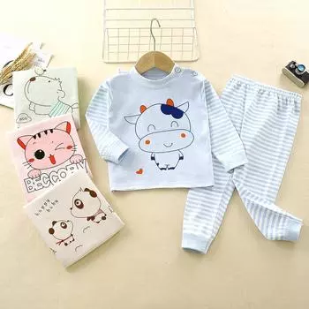 Новое детское осенне-зимнее цветное хлопковое нижнее белье, для маленьких и средних детей, для мальчиков и девочек, осенняя одежда из чистого хлопка, длинные брюки 80cm