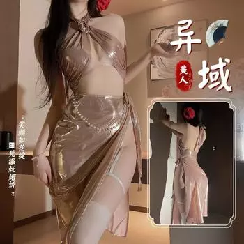 Новое длинное платье Domila s Fun Dai Style с объемной розой, забавное нижнее белье, сексуальный костюм Dew Ditch Pure Desire Average Size [80-55kg]