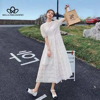 Новое длинное уличное платье нежного ветра во французском стиле Sweet Fried, маленькое свежее белое платье First Love A Word, детское летнее платье S белый