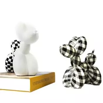 Новое домашнее украшение, черно-белый клетчатый воздушный шар, собака, креативное мягкое украшение, украшение для входа в гостиную, украшение для дома
