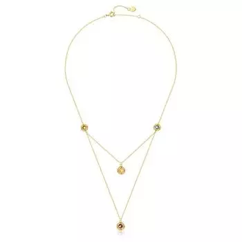 Новое двойное колье на ключицы из 10-каратного золота с посеребрением S925, европейское и американское винтажное ожерелье с яркими драгоценными камнями