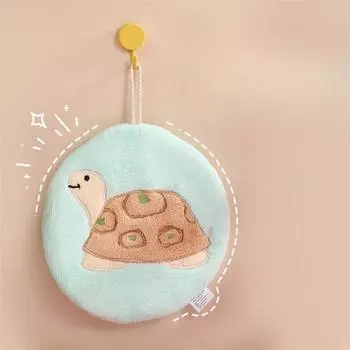 Новое двухслойное полотенце для рук с подвесной мультяшной черепахой, утолщенное впитывающее полотенце, коралловый флис, милое быстросохнущее полотенце для рук морская черепаха