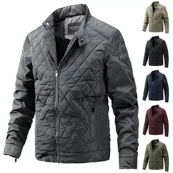 Новое двустороннее мужское однотонное пальто с хлопковым зажимом и воротником-стойкой на молнии, куртка XXXL