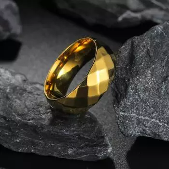 Новое европейское и американское хит продаж ювелирное многогранное геометрическое кольцо из нержавеющей стали No. 6