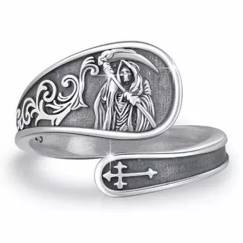 Новое европейское и американское персонализированное кольцо с регулируемым черепом Жнеца Смерти, кольцо для открытия Хэллоуина opening adjustable