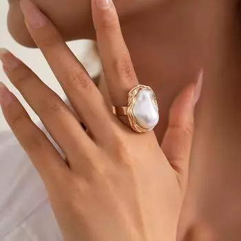 Новое европейское и американское преувеличенное цветочное кольцо, универсальный многослойный браслет в стиле барокко с открытым кольцом