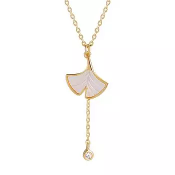 Новое европейское и американское простое ожерелье из стерлингового серебра S925 с натуральной ракушкой в виде хвоста русалки, цепочка на ключицу для женщин золотистый