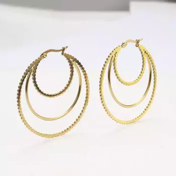 Новое европейское и американское украшение для ушей из титановой стали золотистый