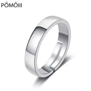 Новое глянцевое серебряное кольцо 925 пробы для влюбленных, пара регулируемых женских и мужских парных колец, подарок на день святого валентина на день рождения