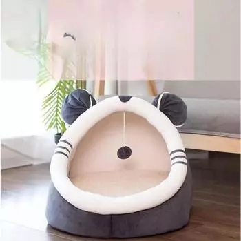 Новое гнездо для кошек, товары для домашних животных на осень и зиму, полузакрытое гнездо для кошек, серая вилла для кошек с белкой, будка для собак с большими ушами S