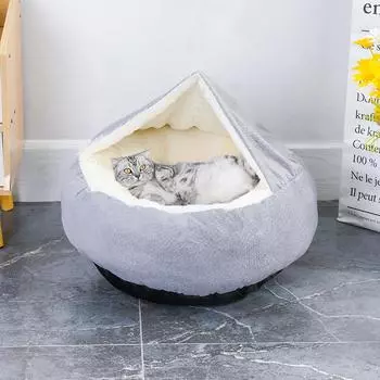 Новое гнездо-ракушка с узором «Личи» для всех сезонов, универсальное одеяло для домашних животных, теплое и удобное для глубокого сна S 50cm