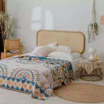 Новое хлопковое четырехслойное полотенце, стеганое марлевое полотенце, одиночное двойное летнее прохладное одеяло, одеяло, диванное полотенце 150x200cm