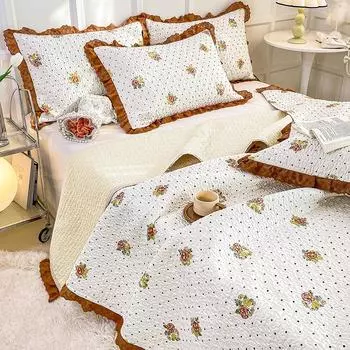 Новое хлопковое покрывало в стиле ретро, кружевное хлопковое покрывало, комплект из трех штук 150*230cm