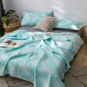 Новое хлопковое шестислойное марлевое одеяло представляет собой одинарное двойное одеяло с кондиционером, хлопковое диванное полотенце, четырехсезонное одеяло для обеденного перерыва. 90*100cm