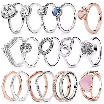 Новое из стерлингового серебра 925 пробы, изысканное обручальное кольцо с замком любви, кольцо с кристаллами, кольцо-капелька, женское праздничное ювелирное изделие, подарок 6