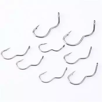 Новое изобретение, размеры 6 #-13 #, 12 шт./упак., рыболовные крючки из высокоуглеродистой стали, острые самореверсивные крючки с колючками для ловли карпа 10#