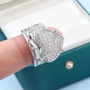 Новое изысканное большое кольцо в форме сердца 5A CZ микро паве кубический цирконий кольцо полностью ледяное хип-хоп панк мужские и женские ювелирные изделия 11 белый