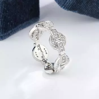 Новое изысканное кольцо для женщин, полое кольцо с покрытием, блестящее циркониевое ювелирное изделие, модные свадебные украшения, рождественский подарок 7 белый