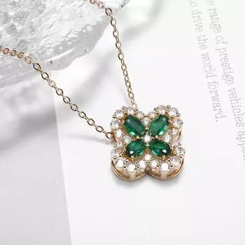 Новое изысканное ожерелье с подвеской в виде цветка с четырьмя листьями для девочек, ожерелье на ключицу, ювелирное украшение в подарок на День святого Валентина