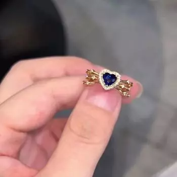 Новое изысканное регулируемое кольцо с цирконом «Ветер-синий любовь» и открытием, ювелирные изделия