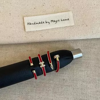 Новое китайское кольцо с красной веревкой и буквами, открытое женское новогоднее атмосферное модное темпераментное элегантное универсальное кольцо