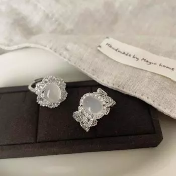 Новое китайское натуральное халцедоновое цирконовое открытое кольцо женское ретро легкое роскошное темпераментное модное универсальное кольцо