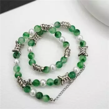 Новое китайское ожерелье из нефритового шипа, короткая цепочка на ключицу для мужчин и женщин Guochao с жемчугом, украшения для танцев в стиле хип-хоп