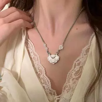 Новое китайское ожерелье из плетеной веревки с замком безопасности Koi, женское в национальном стиле, ретро, легкое, роскошное, простое, универсальное, цепочка на шею, цепочка на ключицу