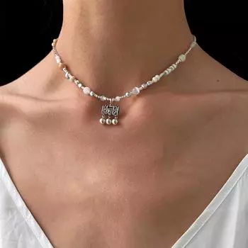 Новое китайское ожерелье с безопасным замком в виде колокольчика, модное ожерелье из бисера для женщин и девочек, подарки на праздничную вечеринку