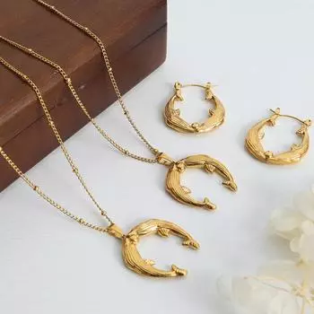 Новое китайское ожерелье с подвеской Ruyi Koi Pisces из титановой стали 18 карат Jinxi, вдовствующая императрица, темперамент, серьги для женщин