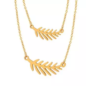 Новое китайское ожерелье с подвеской в виде листа из титановой стали 18 карат Цзиньси, вдовствующая императрица, универсальная, милая девушка, темперамент, ниша, цепочка на ключицу, ювелирные изделия