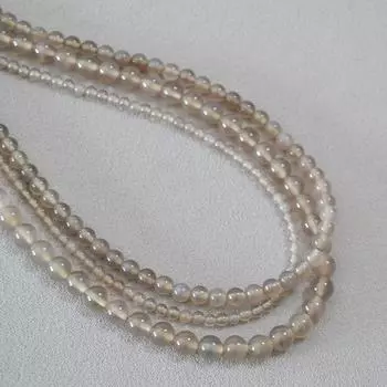 Новое китайское полупрозрачное дымчато-серое агатовое настоящее бисерное простое сдержанное темпераментное ожерелье на ключицу цепочка для женщин