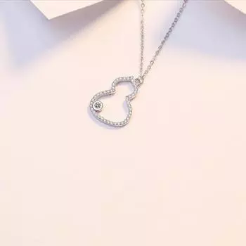 Новое китайское стильное ожерелье из стерлингового серебра S925 в форме тыквы, женское, с бриллиантами, простое и легкое, роскошное украшение 925