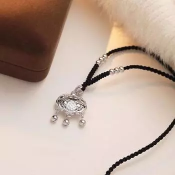 Новое китайское стильное ожерелье с замком безопасности для женщин с кисточками, легкое, роскошное, нишевое, ретро-стиль, зодиакальный год, плетеная веревка