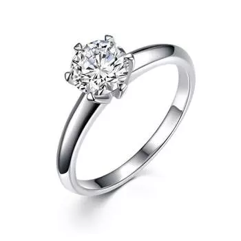 Новое классическое бриллиантовое кольцо для женщин с шестью когтями, муассанитом в один карат, микро-камни S925, серебряные кольца для влюбленных, подарок на годовщину пары 8