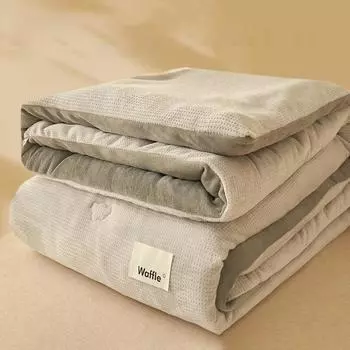 Новое клетчатое молочное бархатное зимнее одеяло для общежития, односпальное и двуспальное толстое одеяло с основой из перьевого бархата, весеннее и осеннее одеяло 150x200cm(2.3kg) светло-серый