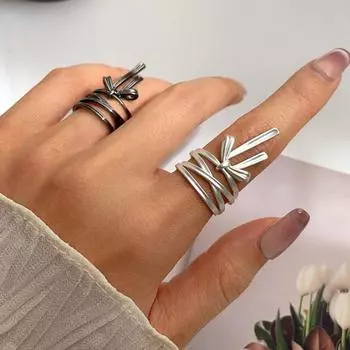 Новое кольцо-бантик из ленты, роскошное открывающееся регулируемое кольцо, ювелирные аксессуары, подарок