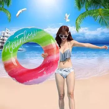 Новое кольцо для плавания с радужным цветком, водные виды спорта, Интернет-знаменитости, маленькая фея, утолщенное детское кольцо для плавания из ПВХ 60#
