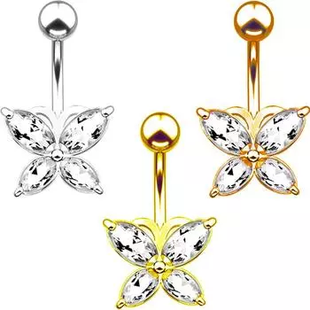 Новое кольцо для пупка, высокое качество, бабочка, циркон, пряжка для пупка, кольцо для пирсинга, ювелирные изделия