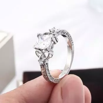 Новое кольцо для женщин классическое блестящее кольцо из циркония класса ААА модные ювелирные изделия подарок на годовщину помолвочные украшения 10 белый